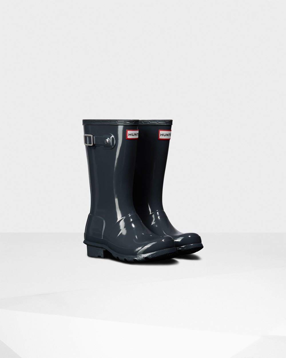 Bottes de Pluie Hunter Original Grands Gloss Enfant Grise FSABWTX-18